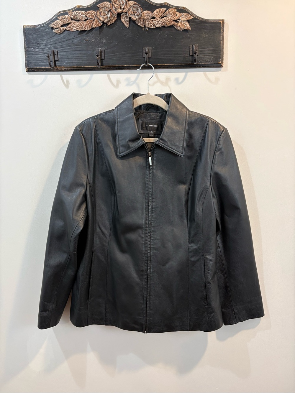 Colebrook Black Leather Jacket Size XL